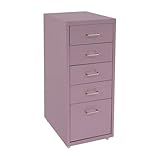Aktenschrank 41×28×69 cm, 4 kleine + 1 große Schublade, mit Rollen am Boden – mobil einsetzbar, Stahlblechkonstruktion, Büroschrank robust und langlebig, Rollcontainer Tragkraft 50 kg