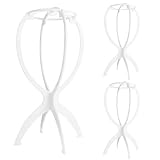 ElevaPulse 3 Stück Perückenständer, Perückenkopf, Wig Stand, Wig Head, Perückenhalter, Perrückenkopfe, Perrückenkopfhalter, Hutständer, Perückenkopf mit Ständer, Perücken Zubehör (weiß)
