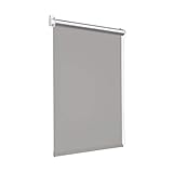 Victoria M. Tenebra Thermorollo Rollo, Verdunkelungsrollo, Hitzeschutz, Sichtschutz, Ohne Bohren, inkl. Montagematerial, 140 x 160 cm, Grau
