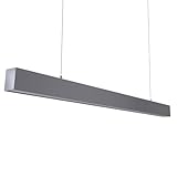 LUXULA LED Pendelleuchte 120 cm Grau, 40W 4000lm, 3000-6500K einstellbar, Hängelampe Esstisch Aluminium, Blendarm UGR