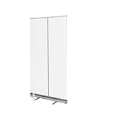 Transparente Roll-Up-Banner-Trennwände, durchsichtiger PVC-Spuckschutz für Mobilgeräte, aufklappbare Kunststoff-Trennwand für den Boden (80 x 180 cm)