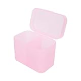 Wattestäbchen Halter mit Deckel, Kunststoff Wattepadspender Aufbewahrung Behälter wasserdicht für Badezimmer Toilette (Mattrosa)