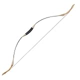 53 Zoll Traditioneller Recurvebogen Reiterbogen Jagdbogen Handgefertigter Langbogen für Jagen und Zielschießen 30-50lbs (45 lbs)
