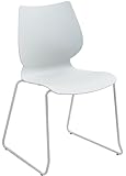 CLP Stapelstuhl Houma I Esszimmerstuhl mit Rückenlehne I Stapelbarer Bistrostuhl mit Sitzschale aus Kunststoff, Farbe:weiß