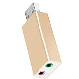 USB-Audioadapter mit zwei Anschlüssen für Kopfhörer, Mikrofon, Soundkarte für Gaming und Büros, externe Soundkarte