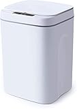 Lightakai 16L Mülleimer, Automatik Mülleimer Smart Sensor Abfalleimer 0,3 Seconds Automatik Sensor Abfalleimer Papierkorb Automatic Öffnen/Schließen für Küche Schlafzimmer Bad (Weiß)
