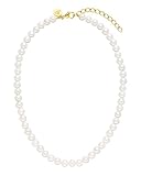 Purelei® White Pearl Kette (Gold) – Wasserfeste Halskette aus langlebigem Edelstahl – Necklace mit Seashell Pearls – Modeschmuck für deinen individuellen Look – Perlenkette Damen