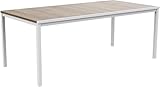 Keter Avon - Rechteckiger Esstisch für den Außenbereich, Garten, Terrasse, 200 x 95 x 75 cm, 8 Personen, Eschenholzdesign mit weißem Gestell, Polypropylen, uv-beständig und wetterfest