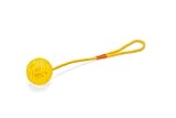 Karlie Ball mit Seil - Hundespielzeug - TPR/Baumwolle - Gelb - 16x7x7