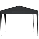 GIHAUVIA Faltpavillon 3x3m, Pop-Up Gartenpavillon – Höhenverstellbar & Stabil, Partyzelt Festzelt mit UV-Schutz 50+, Schwarz