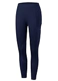 WILLIT Kinder Reithose Mädchen Reithose Kinder Reithose Kniebesatz Jugend Reithose elastisch Reißverschlusstaschen Navy M