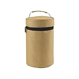 Uonguon Camping-Geschirrtasche, faltbarer Camp-Schüssel-Organizer, Anti-Kollisionsplatte und Essstäbchen-Aufbewahrung, mit Griff, kompakt und praktisch für Rucksackreisen und Outdoor-Abenteuer, Beige