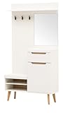 Furn.Design Garderobe in weiß matt und Eiche Kompaktgarderobe skandinavisch 110x197 cm Soft-Close, Isgard