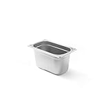 HENDI Gastronormbehälter, Temperaturbeständig von -40° bis 300°C, Heissluftöfen-Kühl- und Tiefkühlschränken-Chafing Dishes-Bain Marie, Stapelbar, 2,7L, GN 1/4, 265x162x(H)100mm, Edelstahl, 24 Stück
