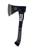 Profibeil 800g - 1000g – Robuster Fiberglasstiel & Anti-Rutsch Gummigriff – TÜV/GS geprüft, Polierte scharfe Schneide – Handbeil, Campingbeil, Gartenbeil & kleine Spaltaxt (Schwarz, 40 cm | 1000g)