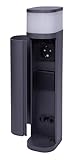 Novatool Pollerleuchte mit Steckdose 2-fach Anthrazit rund mit Blende IP44 Steckdose Aussen Gartensteckdose Outdoor Steckdosesäule Garten Steckdosenturm