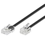 MANAX® Telefonkabel | Modularanschlußkabel | 4-polig belegt | RJ11 Stecker-RJ45 Stecker | schwarz | 6,0 m