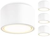GeyouLux 4x LED Aufbauspots Aufbaustrahler Weiß - Ø95x55mm - Aufputz Spots Decke inkl. 6W 680LM GX53 LED Modul 230V-3000K Warmweiß - Deckenspots Aluminium, Aufbauleuchte, Aufputz Deckenstrahler LED