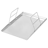 Grillpfanne, Silber Edelstahl Rechteckig Grillplatte BBQ Grill Plancha, für Gasgrill und Holzkohlegrill 45 * 34cm