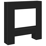 Kaminumrandung Schwarz Eichen-Optik 81x18x82 cm – Stilvolle Rahmenverkleidung für Kamine & Holzöfen aus Holzwerkstoff, langlebig und einfach zu montieren