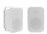 McGrey OLS-5251WH Outdoor-Lautsprecher 2X Set - Zwei-Wege-System - IP56 - Für Restaurant, Biergarten, Terrasse & Garten - 5,25' Woofer und 1' Hochtöner - 50 Watt - 8 Ohm und 70/100V-Betrieb - Weiß