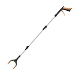 RUWLFE Greifzange Faltbarer Greifer-Extender, Müllsammler-Greifer mit um 360 Grad drehbarem Clip, Handwerkzeuge, Abfallgreifer, Greifer mit rutschfesten Backen(Orange)