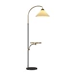 Moderne LED Stehlampe mit Regalen & USB-Ladeanschlüssen - Stilvolle Stehleuchte für Wohnzimmer & Schlafzimmer - Multifunktionsleselampe und Bodenleuchte