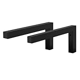 ML-Design 2er Set Wandkonsole Winkel L-Form für Waschtisch, 350x150 mm Schwarz Stahl, Design Waschtischhalterung, Wandhalterung für Waschtischplatte Waschbecken, Konsolenträger Regalträger Regalhalter