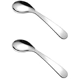 2 x Baby-Löffel, gebogener Übungslöffel für Babys, Lernlöffel für Babys, multifunktionaler Trainingsspoon ohne Rutschen, Babynahrung