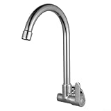 Stilvoller, verchromter Wasserhahn zur Wandmontage, platzsparend und bietet gleichzeitig vollständigen Zugang zum Wasser