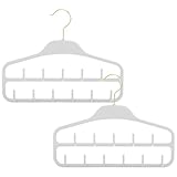 iplusmile 2 Stück Gürtelaufhänger mit 11 Haken Mehrfachhaken Gürtelhalter aus Robustem Material Platzsparender Organizer für Kleiderschrank Schal und Krawattenhalter in Hellgrau