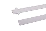 deco-raum Paneelwagen Weiß 45cm 1 Stück aus Aluminium mit Klettband kürzbar für Gardinenschienen Universal mit Gleiter und Flachbeschwerung 20x3mm