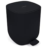 YourCasa Mülleimer Bad [5L] - Elegantes Design - Badeimer - Kosmetikeimer Badezimmer Klein - Badmülleimer mit Deckel und Softclose – Abfalleimer Toilette WC - herausnehmbaren Inneneimer (Schwarz)