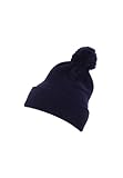 Flexfit Unisex 1501P-Cuffed Pom Knit Beanie-Mütze, Navy, one Size