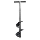 Handbohrer Erdbohrer 85×15cm Pflanzbohrer, Pfahlbohrer aus Metall, Erdlochbohrer für Garten, Handerdbohrer mit rutschfeste Handgriffe, für das Setzen von Zaunpfählen, Einpflanzungen etc