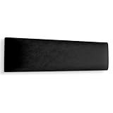 Muralo Samt Wandkissen Stoff Polsterpaneel Schlafzimmer Wohnzimmer Bett Wandpolster Bettkopfteil Lendekissen Modern Luxus Gepolstert Polster Paneel (Schwarz, 90 cm x 30 cm)