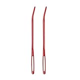 Aurgiarme Edelstahl-Nähnadel, Webnadel, Stopfen, Handnähen für Wolle, Handstricken, Häkeln, gebogen, für Lederpolster, großes Auge