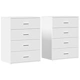 ULUYYUC Living Room Cabinets Buffetschrank Küche Vitrinenschrank Küche Küchenbuffet Buffetschrank - Sideboards 2 STK. Weiß 60x39x80 cm Holzwerkstoff für Schlafzimmer Wohnstube Speisesaal Küche