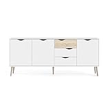Tvilum Oslo Sideboard, Engineered Wood, White/Oak Structure