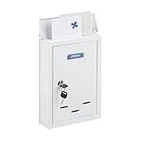 Relaxdays Briefkasten mit Namensschild aus Metall mit 2 Schlüsseln Postkasten schmal HxBxT: 30 5 x 21 x 7 cm weiß 10030685_49