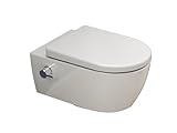 SSWW | Dusch-WC inkl. Softclose Toilettensitz, spülrandlose Taharet Toilette, Toilette mit Bidet-Funktion | 52,5 cm lang | Warm-Kalt-Mischer