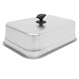 TOGEVAL Edelstahl Grilldeckel Rechteckig Hitzebeständiger Steak burger Schutzdeckel Öl spritzschutz und Lebensmittelabdeckung für Grill und Outdoor Picknick