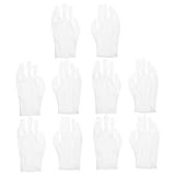 WHAMVOX 10 Paare Atmungsaktive Polyester Handschuhe für Schmuckhandling Staubdichte Feine Verarbeitung Langlebig Fusselfrei Weiß Geeignet für Juwelier Werkstatt und Kunsthandwerk