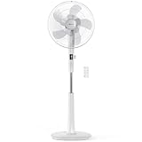 Pro Breeze® 40,6 cm Standventilator mit Fernbedienung und LED-Display - 4 Betriebsmodi - 80° Oszillation - Höhenverstellbar & schwenkbarer Ventilatorkopf (Dual Blades White)