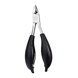 VALICLUD Edelstahl Nagelknipser mit Kunststoffgriff Eagle Beak Nagelzange Doppelte Federn Scharfes Schneidewerkzeug für Eingewachsene Fußnägel Nagelstudio und Pediküre Tragbar Schwarzes