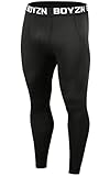1er Pack Kompressionshose Herren, Sport Leggings Männer Atmungsaktiv Fitness Strumpfhosen, Funktionswäsche Tight Lang Unterhose, Laufhose Trainingstights für Fitness Gym Joggen Black-L