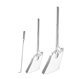 Cabilock 3 Stück Teiliges Kaminwerkzeug Dickem Stahl mit Robustem Ascheschaufel und Feuerhaken Ergonomische Griffe für Komfortable Handhabung Vielseitig Einsetzbar als Kohle