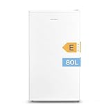Comfee RCD80WH2(E) Kühlschrank mit Gefrierfach/ 80L Tischkühlschrank/mit 12 L Gefrierfach/ -18 °C bis -8 °C/ 4-Sterne-Gefrierschrank-Bewertung/ 137 kWh/Jahr/Einstellbare Temperaturregelung/Weiß