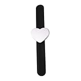 DIYEAH Magnetischer Sprengring Handgelenk-Nadelkissen für Magnetstifte Nähnadelhalter herzarmbänder Magnetic Wristband Handdekoration Slap-Hand- Kieselgel Black