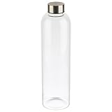 APS 66909 Trinkflasche/Glasflasche, 7,5 x 7,5, Höhe 28,5 cm, Ø 7,5 cm, 1 Liter, transparent